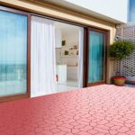 Pure Garden 6-Pack Polypropylene Interlocking Patio Deck Tiles - Weather-Resistant Outdoor Flooring for Balcony, Porch, and Garage (Bridk Red) - Image 2