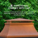 SUNJOY Outdoor Fireplace with Wood Storage and Chimney, Patio Wood Burning Fire Pit with Mesh Spark Screen Doors, Fire Poker, and Removable Grate, for Patio Garden Deck Backyard, Copper and Black - Image 8