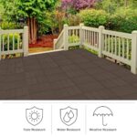 Interlocking Deck Tiles - 6-Pack 11.6-in Wood Plastic Composite All-Weather Outdoor Flooring Balcony Poolside or Patio by Pure Garden (Mocha Brown) - Image 4