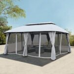Grand Patio 13'x20' Gazebo for Patio Double Vent Canopy Anti-UV Shelter with Privacy Curtains and Netting for Deck Backyard Garden Lawns - Image 3