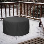 LBTING Fire Pit Cover, 48 inch Cover for 45-48 inch Round Firepit, Waterproof Windproof Dustproof UV-Resistant Heavy Duty Cover for Outdoor Patio Firepit Table - Black - Image 8