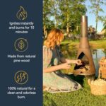 Hosoote 70 pcs Fire Starter - Natural Fire Starters for Fireplace, Pellet Stove & Wood, Campfires, BBQ, Pizza Oven, Fire Pit, Smoker - Fire Starters for Grill, Charcoal Fire Starter for Grill - Image 3