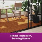 vidaXL Decking Tiles 10 Pieces – Easy to Assemble Interlocking Acacia Wood Outdoor Floor Panels for Patio, Balcony, Walkway, Backyard, Garden, Porch, Gazebo, DIY Deck Covering – Brown, 11.8"x11.8" - Image 9