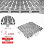 12 PCS Modular Interlocking Cushion, 12" x 12" Interlocking Rubber Floor Tiles with Hole Rubber Mats Drainage Mat, Non Slip Pool Deck Mat Outdoor for Drain Deck Pool Patio (Grey) - Image 3