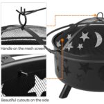 Yaheetech Fire Pit 30in Fire Pits for Outside Wood Burning Outdoor Fireplace with Spark Screen, Poker for Bonfire Patio Backyard Garden Picnic - Image 5