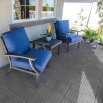 PrimeZone 216 PCS Plastic Interlocking Patio Deck Tiles - 12" x 12" Anti-Slip Waterproof Indoor Outdoor Flooring, Patio Floor Decking for Balcony, Backyard, Garden & Poolside, All Weather Use, Grey - Image 3