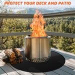 Huchiz 36'' Fire Pit Mat for Solo Stove Bonfire, Double-Sided Fireproof Under Grill Mat Deck Patio Protector Pad, Round BBQ Mat for Solo Stove Accessories, Easy to Clean, Reusable - Image 2