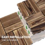 20 PCS Interlocking Deck Tiles, 12" X 12" Acacia Wood Tiles, Waterproof Wood Flooring Tiles for Indoor Balconies, Outdoor Patios, Yards, Poolside Floors, Natural Wood Color - Image 4