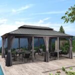 MARURY Courtyard Villa Pavilion, Outdoor Simple Courtyard Aluminum Gazebo Garden Pavilion, Balcony Outdoor Awning House Awning for Backyard, Patio - Image 2