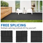 48 Pack Plastic Interlocking Deck Tiles, 10"x10" Patio Flooring Waterproof Outdoor Indoor Flooring Deck Tiles All Weather Use, Patio Floor Decking Tiles for Porch Poolside Balcony Backyard, Dark Grey - Image 7