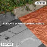 CLOVERHOLM 10 PCs Interlocking Deck Tiles, 12x12x0.75 inches Waterproof Wood Patio Floor Tiles for Indoor and Outdoor, Easy Snap Flooring, Balcony, Backyard, Square Joints, Teak - Image 6