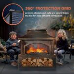 Red Mountain Valley 37" Fire Pits with Wood Storage for Outside, Large Wood Burning Outdoor Fireplace with Chimney, Mesh Spark Screen & Fire Poker, Idea for Backyard, Patio, Party, Camping, Picnic - Image 3