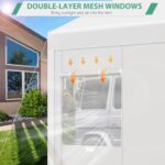 COBIZI Car Ports 12x20 Heavy Duty Portable Garage, Upgraded Canopy with Removable Sidewalls, Ventilated Windows & Built-in Sandbags, Waterproof All-Season Tarp, for Truck, Boat, White - Image 5