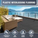 Plastic Interlocking Deck Tiles, 27 Pack Outdoor Flooring Waterproof, 12"x12" Patio Flooring for Pool Porch Poolside Balcony Backyard Porch, Dark Grey - Image 2