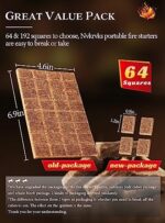 Nvkrvks Fire Starter, Easy-Burning Fire Starter Squares for Wood Stoves, Campfires, Grill Pit and Fireplace, Natural & Waterproof BBQ Fire Starters, 64 Mini Square - Image 3