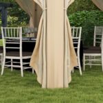 Outsunny 13' x 13' Pop Up Gazebo, Hexagonal Canopy Shelter with 6 Zippered Mesh Netting, Event Tent with Strong Steel Frame for Patio Backyard Garden Wedding Party, Beige - Image 9