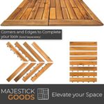 Majestick Goods Interlocking Long Deck Tiles - 24x12 Acacia Hardwood Outdoor Flooring for Patio, Balcony & Walkway - Easy Snap Together Wood Floor Panels, 2 Pack (12pcs) Covers 24 Sq Ft - Image 9