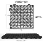 MAXWAVE 18 Pack 12" x 12" Modular Interlocking Floor Mats, Soft PVC Non-Slip Drainage Tiles, Splicing Rubber Cushion Flooring for Deck, Shower, Pool, Basement, Shed, Indoor and Outdoor Use - Image 2