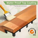 PrimeZone 16 PCS Solid Acacia Wood Border Trim for Interlocking Deck Tiles - 12" L Waterproof Side Pin End of Outdoor Flooring, Loop End Piece for Decking Floor, Natural - Image 7