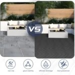 36 Pack Plastic Interlocking Deck Tiles, 36 sq.ft 12” x 12” Patio Deck Tiles Waterproof Outdoor Indoor All Weather Use, Patio Floor Decking Tiles for Pool Balcony Backyard Pathway Porch, Dark Grey - Image 7