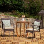 VICTORY RELAX Acacia Wood Decking Tiles 27PCS - Easy Snap Interlocking Deck Tiles for Patio Poolside Balcony Decor - All Weather Waterproof Flooring for Indoor & Outdoor (Round Joints) - Image 8