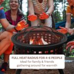 Outdoor Fire Pit - 26-Inch Round Lattice Wood Burning Firepit with Screen, Poker, Grate and Cover - Wood Fire Pits & Outdoor Fireplaces by Pure Garden - Image 5