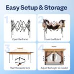 VIVOHOME Pop Up Gazebo 10x10ft Outdoor Canopy Tent with Mosquito Netting & 2 Tiers Roof for Patio Garden Backyard, Beige - Image 6