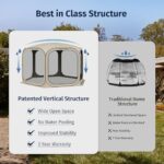 EAST OAK Screen House Tent Pop-Up, Portable Screen Room Canopy Instant Screen Tent 10 x 10 FT with Carry Bag for Patio, Backyard, Deck & Outdoor Activities, Beige - Image 3