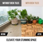 CLOVERHOLM 10 PCs Interlocking Wood Deck Tiles, 12x12 inches Waterproof Wooden Patio Floor Tiles for Indoor and Outdoor, Easy Snap Lock, Balcony, Garden, Natural - Image 6