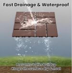 Plastic Interlocking Deck Tiles (44 PCS), 12x12 Inches Waterproof Outdoor Patio Flooring, Easy Snap Balcony Floor Tiles for Garden, Poolside, Backyard, Pathway, Indoor Use, Red Brown, Grid Pattern - Image 7