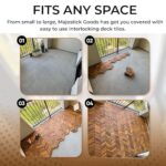 Majestick Goods Interlocking Deck Tiles 12"x8" Herringbone 6 Sq Ft - Acacia Wood Patio Tiles for Outdoor Flooring, Porch & Balcony - Non-Slip Wooden Tile Pavers - Easy to Install, 8 Tiles, 2 Edges - Image 7