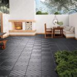 Patio Deck Tiles 12‘’x12'' Waterproof and Non-Slip Interlocking Deck Tiles Outdoor Flooring All Weather Use for Porch Poolside Balcony Backyard, Dark Grey 44 Pack - Image 3