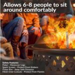 Sunnydaze Crossweave Outdoor Fire Pit - Wood-Burning Fire Pit for Outside with Spark Screen, Poker and Round Cover - 36-Inch - Bronze - Image 2