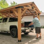 Backyard Discovery Norwood 20 ft. x 12 ft. All Cedar Wooden Carport Pavilion Gazebo with Hard Top Steel Roof Light Brown - Image 6