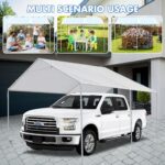 10 x 20 Ft Heavy Duty Carport Canopy Waterproof Canopy Cover with 40 Ball Bungees Cords,Waterproof & UV Protected and Easy Installation,Frame is Not Included - Image 5
