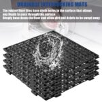 12” x 12” Drainage Interlocking Floor Tiles, 12 Pack Non-Slip Pool Deck Drain Tiles for Flooring, Soft PVC Splicing Modular Cushion Mats, Rubber Floor Tiles with Holes for Shower Basement Garage Shed - Image 5