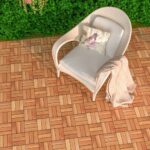 TimberWave Pack of 20 Patio Deck Tiles, Solid Acacia Wood Floor Tiles, Outdoor Interlocking Waterproof All Weather (12"x12" - 12 Slat, Golden Teak) - Image 8