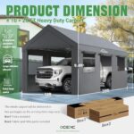Acepic Carport 10x20ft Heavy Duty Carport Features Roll-up Windows & Doors, Portable Garage with UV Resistant Waterproof All-Season Tarp for Car, Truck, Boat - Image 5