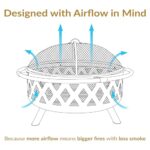 Sunnydaze Crossweave Outdoor Fire Pit - Wood-Burning Fire Pit for Outside with Spark Screen, Poker and Round Cover - 36-Inch - Black - Image 7