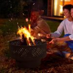 OutVue 26" Wood Burning Fire Pits with Grill & Lid, Fire Pit Table for Outside with Waterproof Cover & Fire Poker, Outdoor Firepit with Functions for BBQ,Table and Bonfire - Image 3