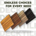 VICTORY RELAX Acacia Wood Flooring Interlocking Deck Tiles for Patio Decor 9 Pcs 6 Slats VR Brown - Waterproof Indoor & Outdoor Decor - Balcony Garden Decking Tile (12.24 * 12.24 * 0.75 inches) - Image 6