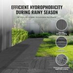 VEVOR Interlocking Deck Tiles, 36 Pack,11.6"x11.6" 36 sq. ft Plastic Waterproof Outdoor Flooring All Weather Use, Patio Floor Decking Covering Tiles for Porch Poolside Balcony Backyard, Dark Grey - Image 4