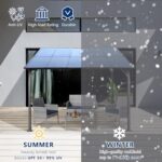 10 x 10 FT Outdoor Gazebo Pergola, Hardtop Lean to Metal Gazebo Canopy with Roof and Stable Frame, Wall-Mounted Heavy Duty Pergola Outdoor Shed Awnings for Patio Backyard, Grey - Image 7