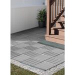 FloorPops 11.8-in by 11.8-in Straight Groove Light Grey Interlocking Deck Tiles, Pack of 9 Tiles, FPD6184 - Image 2