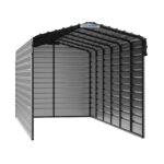 Arrow 3-Sided 10x29x9 Galvanized Steel Carport Kit - Eggshell (CPH102909ECL3) - Image 2