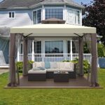 Gazebo, 10'x10' Canopy Tent Waterproof UV-Resistant 2-Tier Top Sturdy Outdoor Canopy Shelter for Camping w/Mosquito Netting for Garden Patio Backyard(White) - Image 7