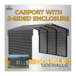 Arrow 2-Sided 20x24x9 Galvanized Steel Carport Kit - Eggshell (CPH202409ECL2) - Image 7
