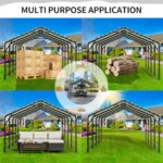 JY QAQA 12 x 20 ft Metal Carport, Heavy Duty Carport Canopy with Galvanized Steel Roof, Outdoor Car Tent Metal Garage Shelter for Car, SUV, Trucks and Boats - Image 9