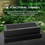 Sunjoy Outdoor Fireplace, Heavy Duty Patio Wood Burning Fireplace with Steel Chimney, Mesh Spark Screen Doors, Removable Grate and Fire Poker, Black - Image 5