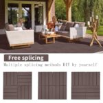 44PCS Interlocking Deck Tiles, Plastic Wood 12"x12" Interlocking Patio Deck Tiles, Resist Rust, Water, Weather, Anti-Slip,Ideal for Indoor and Outdoor Use (44, Light Coffee Color) - Image 2